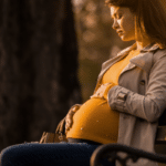 Sad pregnat woman