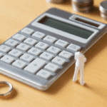 Calculator on lawyer's desk used during meeting about spousal maintenance in Texas